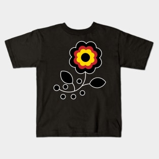 Ojibwe Flower Beadwork Indigenous WAWEZHI CANADA Kids T-Shirt